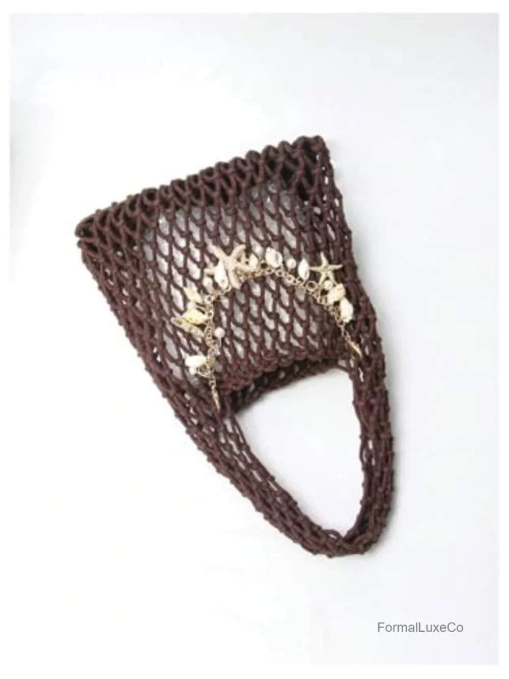 Floerns Women's Starfish Pearl Chain Crochet Bag Boho Top Handle